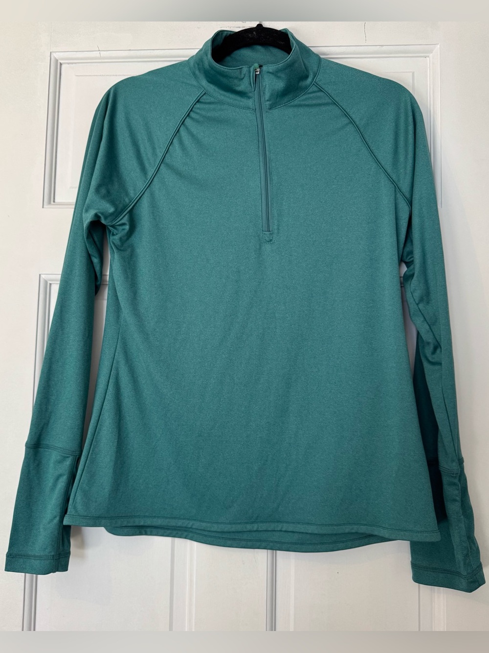 18 Birdies Teal Quarter‑Zip Long-Sleeve Collared Golf Top
